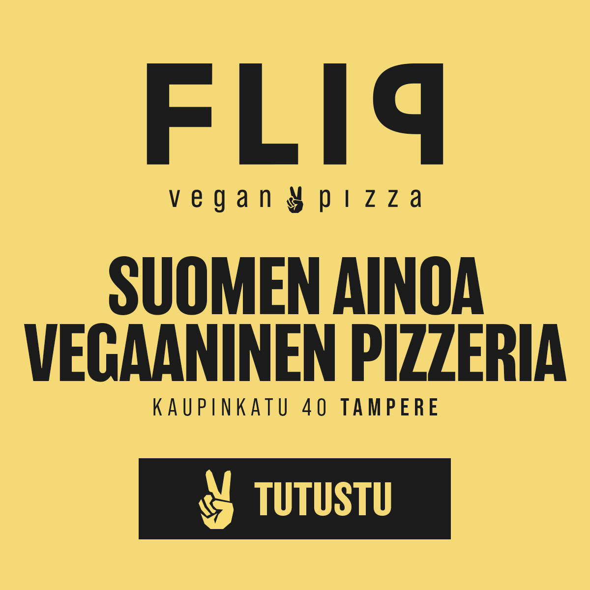Flip Vegan Pizza -mainos